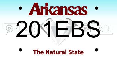 201EBS Arkansas License Plate