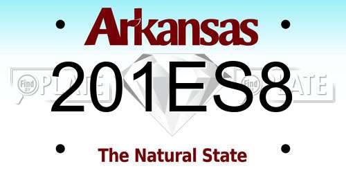 201ES8 Arkansas License Plate