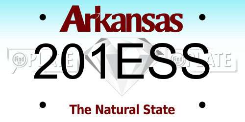 201ESS Arkansas License Plate