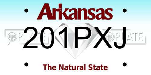 201PXJ Arkansas License Plate
