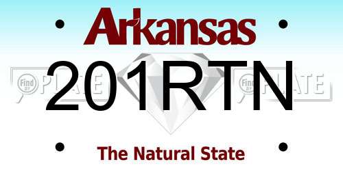 201RTN Arkansas License Plate
