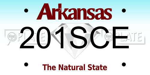 201SCE Arkansas License Plate