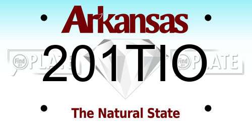201TIO Arkansas License Plate