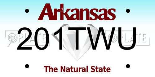 201TWU Arkansas License Plate