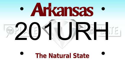 201URH Arkansas License Plate