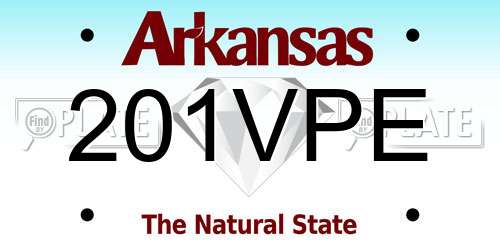 201VPE Arkansas License Plate