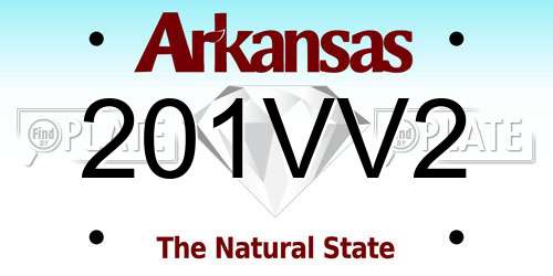201VV2 Arkansas License Plate