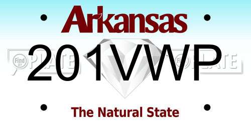 201VWP Arkansas License Plate