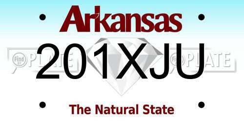 201XJU Arkansas License Plate