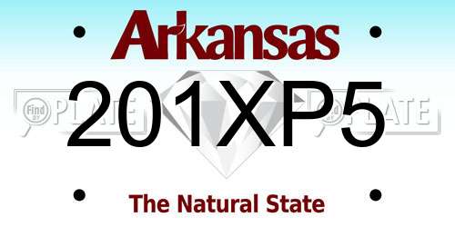 201XP5 Arkansas License Plate