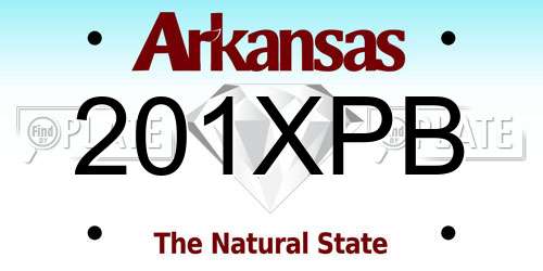 201XPB Arkansas License Plate