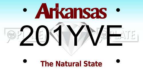 201YVE Arkansas License Plate
