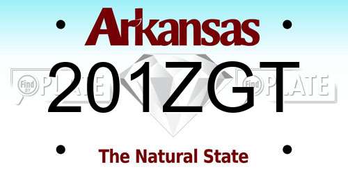 201ZGT Arkansas License Plate