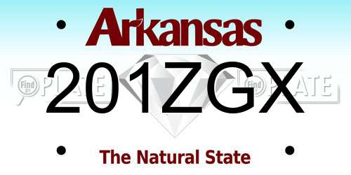 201ZGX Arkansas License Plate