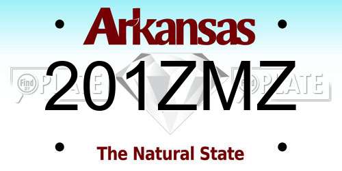 201ZMZ Arkansas License Plate