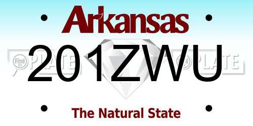 201ZWU Arkansas License Plate