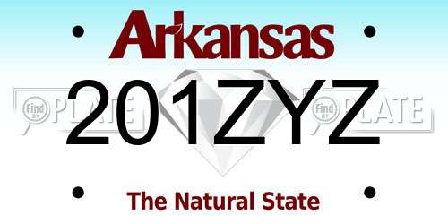 201ZYZ Arkansas License Plate