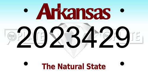 2023429 Arkansas License Plate