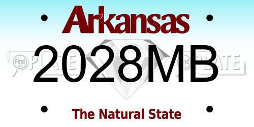 2028MB Arkansas License Plate