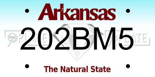 202BM5 Arkansas License Plate