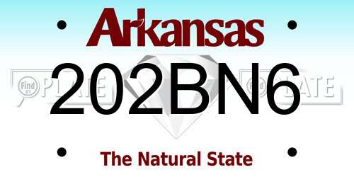 202BN6 Arkansas License Plate