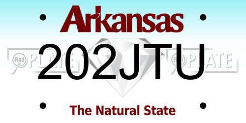 202JTU Arkansas License Plate