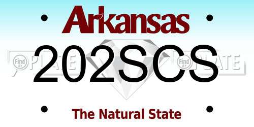 202SCS Arkansas License Plate