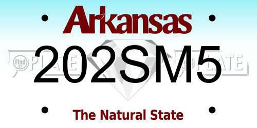 202SM5 Arkansas License Plate