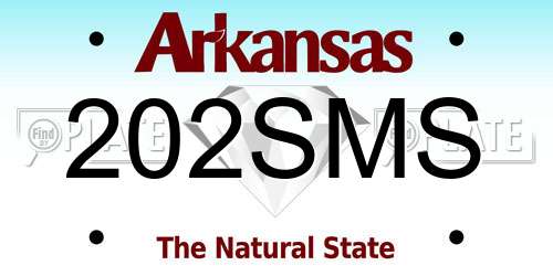 202SMS Arkansas License Plate