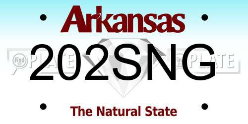 202SNG Arkansas License Plate