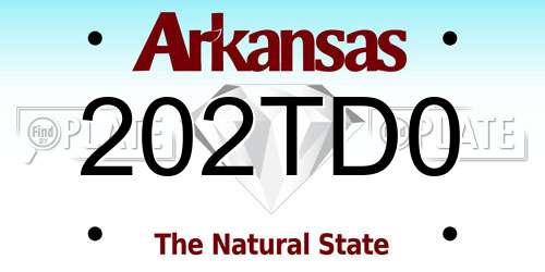 202TD0 Arkansas License Plate