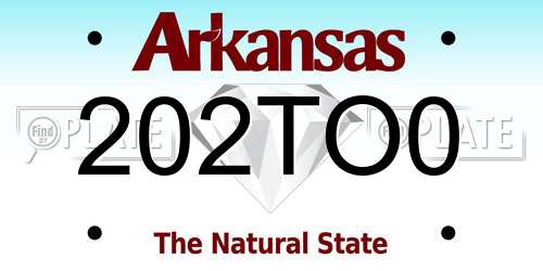 202TO0 Arkansas License Plate