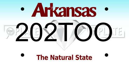 202TOO Arkansas License Plate