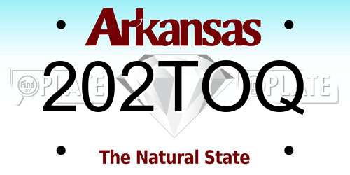 202TOQ Arkansas License Plate
