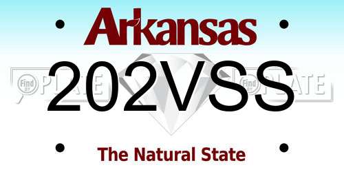 202VSS Arkansas License Plate