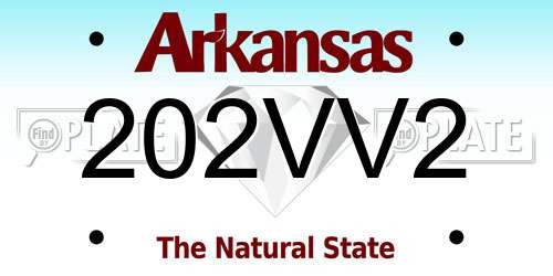 202VV2 Arkansas License Plate