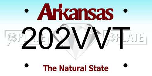 202VVT Arkansas License Plate