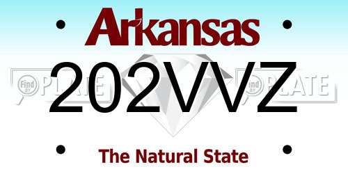 202VVZ Arkansas License Plate