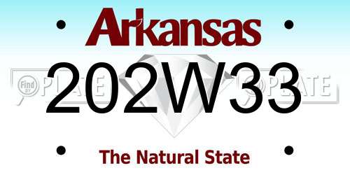 202W33 Arkansas License Plate