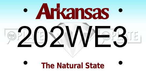 202WE3 Arkansas License Plate