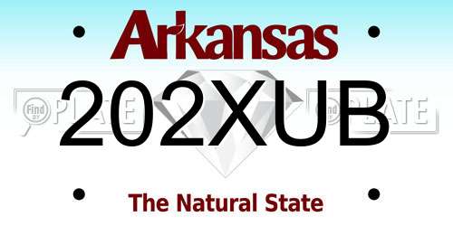 202XUB Arkansas License Plate