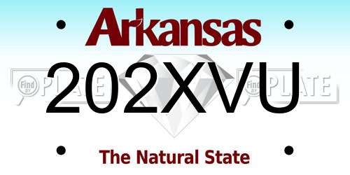 202XVU Arkansas License Plate