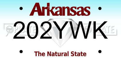 202YWK Arkansas License Plate