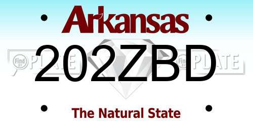 202ZBD Arkansas License Plate