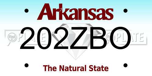 202ZBO Arkansas License Plate