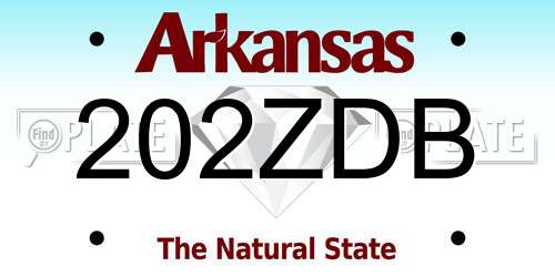 202ZDB Arkansas License Plate