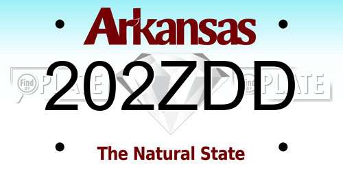 202ZDD Arkansas License Plate