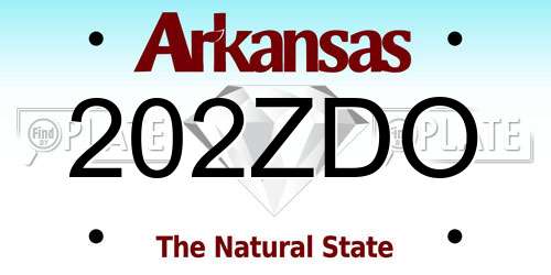 202ZDO Arkansas License Plate