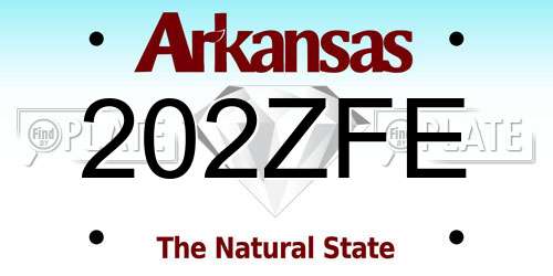 202ZFE Arkansas License Plate