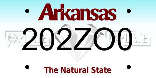 202ZO0 Arkansas License Plate